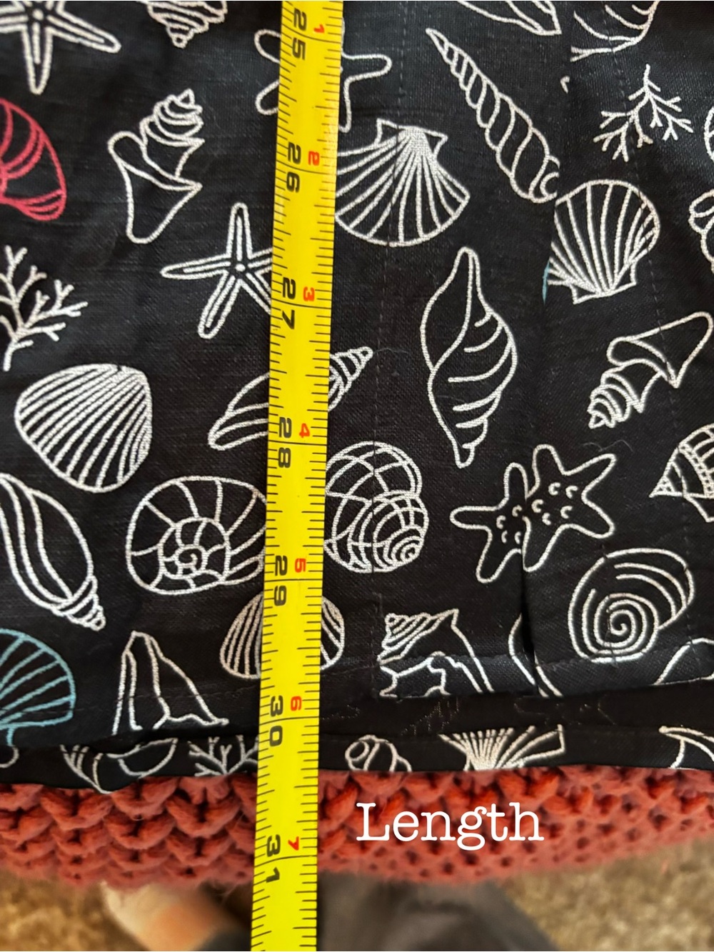 ModCloth Black Seashell Print A-Line Skirt with White Buttons - Picture 13 of 13